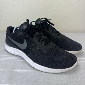 Men’s Nike Flex Contact Lace Up Athletic Running Sneakers Black Dark Grey 11.5